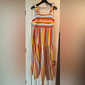 J. Crew Multicolor Striped Maxi Dress